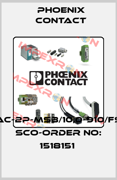 SAC-2P-MSB/10,0-910/FSB SCO-ORDER NO: 1518151  Phoenix Contact