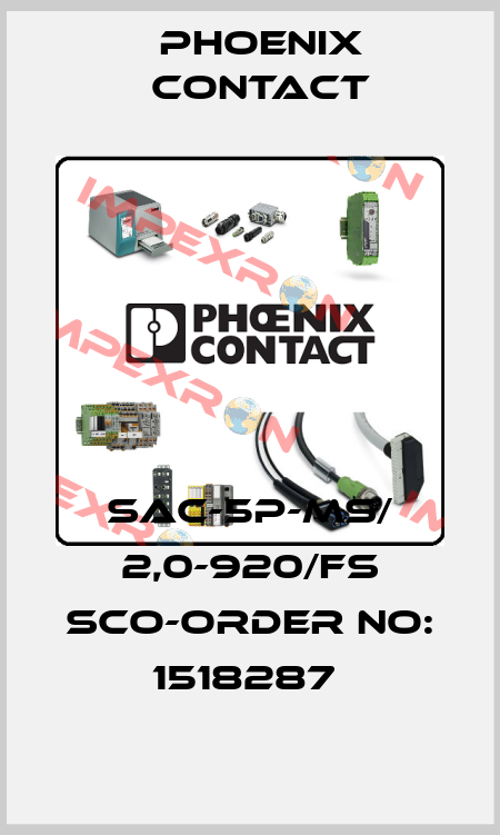 SAC-5P-MS/ 2,0-920/FS SCO-ORDER NO: 1518287  Phoenix Contact