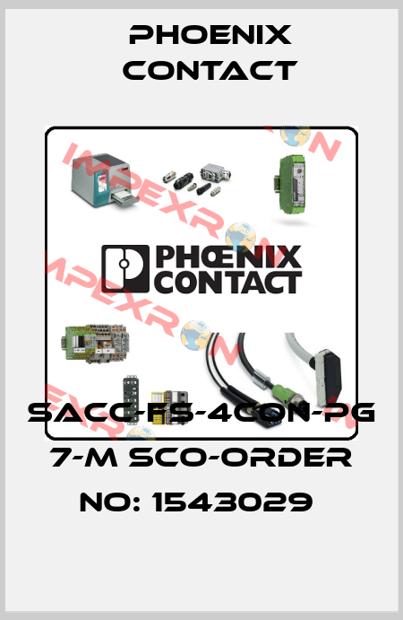 SACC-FS-4CON-PG 7-M SCO-ORDER NO: 1543029  Phoenix Contact