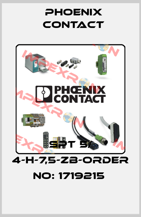 SPT 5/ 4-H-7,5-ZB-ORDER NO: 1719215  Phoenix Contact
