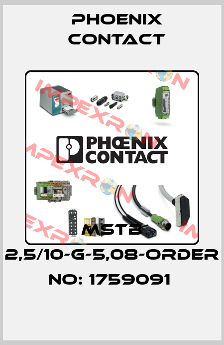 MSTB 2,5/10-G-5,08-ORDER NO: 1759091  Phoenix Contact