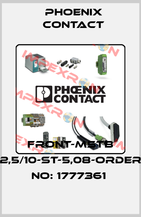 FRONT-MSTB 2,5/10-ST-5,08-ORDER NO: 1777361  Phoenix Contact