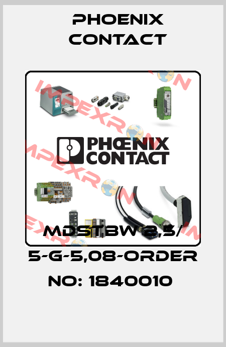 MDSTBW 2,5/ 5-G-5,08-ORDER NO: 1840010  Phoenix Contact