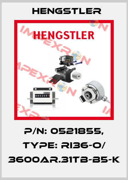 p/n: 0521855, Type: RI36-O/ 3600AR.31TB-B5-K Hengstler