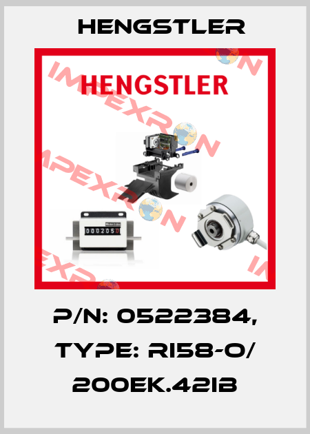 p/n: 0522384, Type: RI58-O/ 200EK.42IB Hengstler