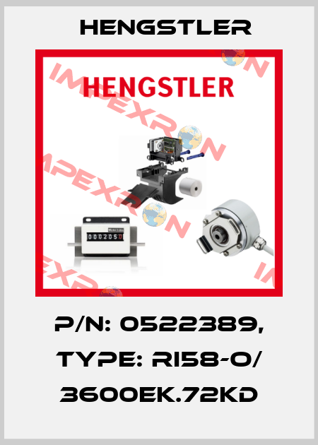 p/n: 0522389, Type: RI58-O/ 3600EK.72KD Hengstler