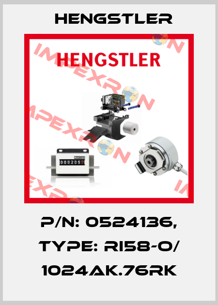 p/n: 0524136, Type: RI58-O/ 1024AK.76RK Hengstler