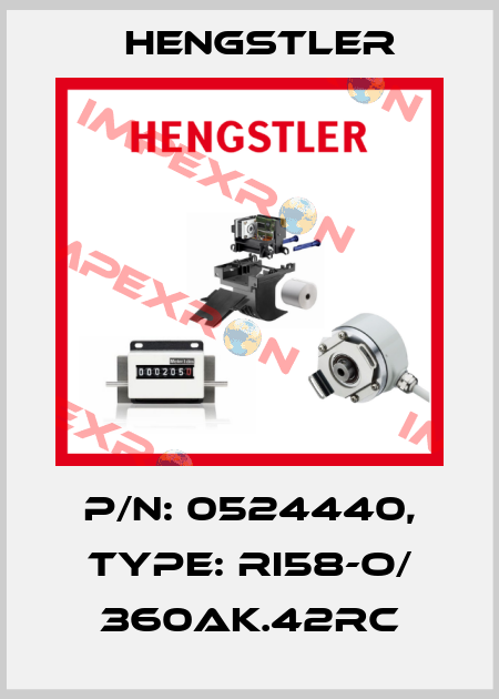 p/n: 0524440, Type: RI58-O/ 360AK.42RC Hengstler