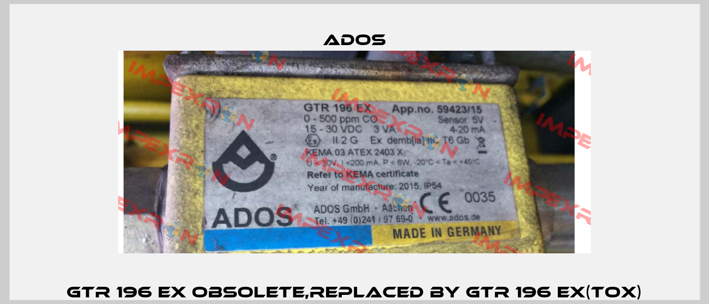 GTR 196 EX obsolete,replaced by GTR 196 EX(TOX) Ados