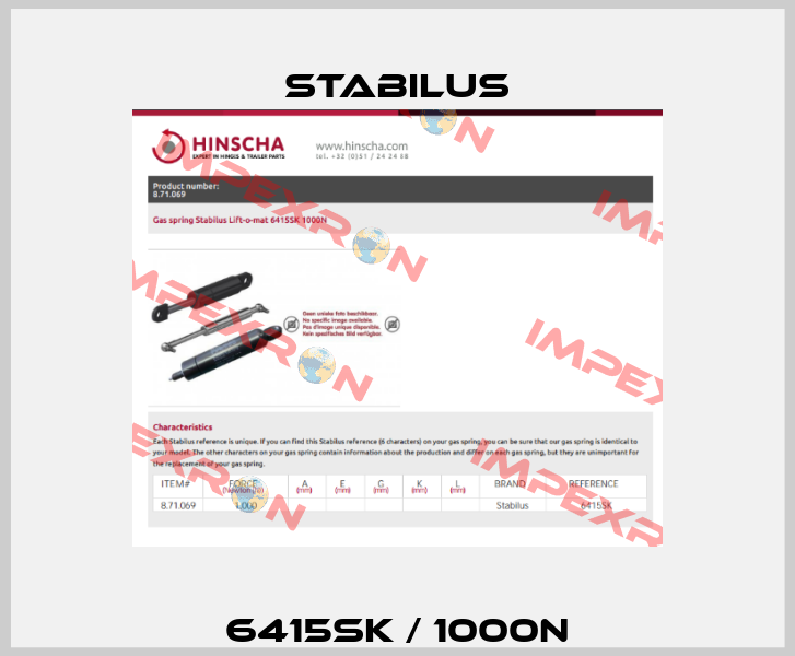 6415SK / 1000N Stabilus