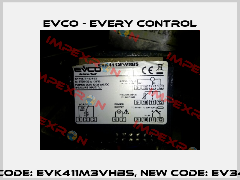 old code: EVK411M3VHBS, new code: EV3411M3 EVCO - Every Control