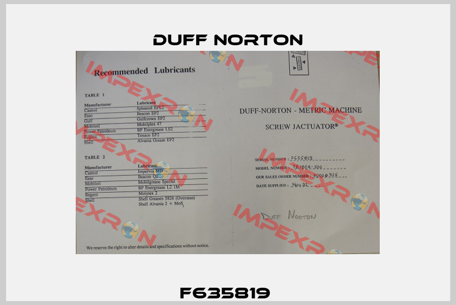 F635819  Duff Norton
