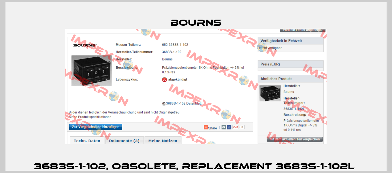 3683S-1-102, obsolete, replacement 3683S-1-102L  Bourns