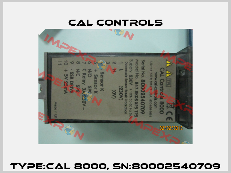 TYPE:CAL 8000, SN:80002540709 Cal Controls