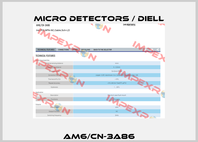 AM6/CN-3A86 Micro Detectors / Diell