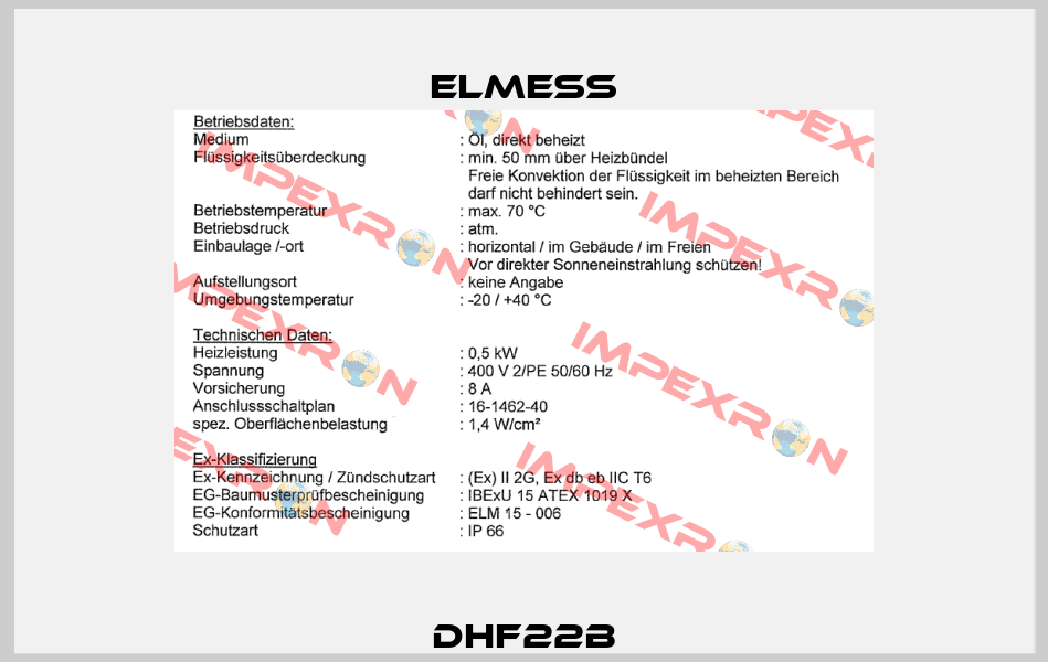 DHF22B Elmess